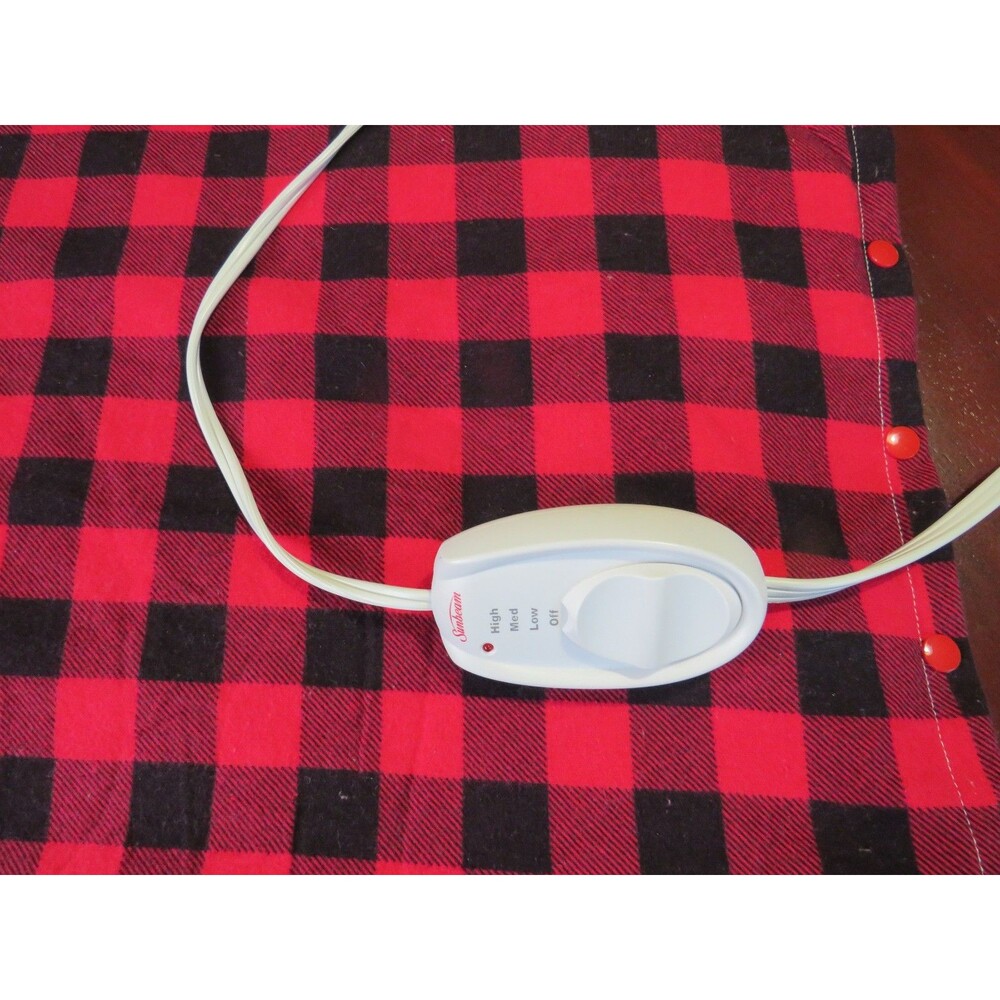 Heating Pad Cover, 12 x 15, Soft Red Plaid Flannel, 3 Snap Closure